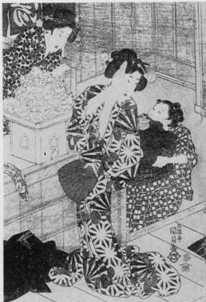 Estampe japonaise "「さつきさう小湯 左」" par Utagawa Kunisada, 歌川国貞 (国貞〈1〉)