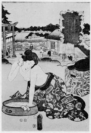 Japanischer Druck "「草紙洗小町」" von Utagawa Toyokuni III, 歌川豊国〈3〉 (豊国〈3〉)