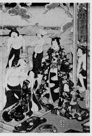 Utagawa Kunisada II: 「東京源氏雪曙庭の戯 右」 - Ritsumeikan University