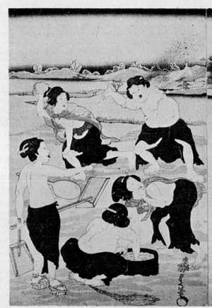 Utagawa Kunisada II: 「東京源氏雪曙庭の戯 左」 - Ritsumeikan University