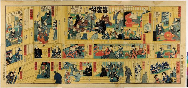 Utagawa Kunisada II: 「俳優楽屋双六」 - Ritsumeikan University