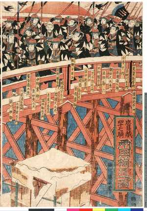 Utagawa Kuniyasu: 「忠臣蔵四十七騎両国揃退図」 - Ritsumeikan University