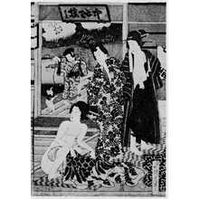 Utagawa Kunisada II: 「中万字楼内湯殿図 右」 - Ritsumeikan University
