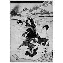Utagawa Kunisada II: 「東京源氏雪曙庭の戯 中」 - Ritsumeikan University