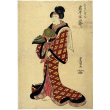 Utagawa Toyokuni I: 「三日月おせん 岩井半四郎」 - Ritsumeikan University