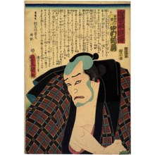 Utagawa Kunisada: 「近世水滸伝」「神楽獅子雷八 中村鶴蔵」 - Ritsumeikan University