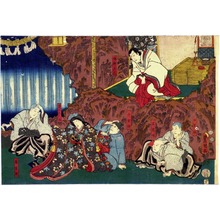 Utagawa Kunisada: 「白雲坊」「黒雲坊」「赤雲坊」「鳴神上人」「雲のたへ間」「青雲坊」 - Ritsumeikan University