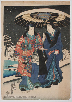 Utagawa Kunisada II: A Couple in the Snow - Robyn Buntin of Honolulu