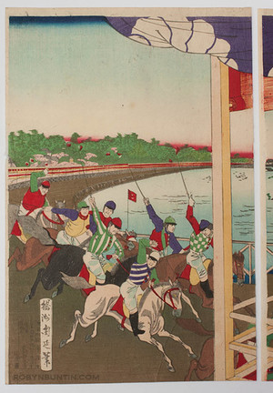 Toyohara Chikanobu: Horse Race at Ueno Shinobazu Pond - Robyn Buntin of Honolulu