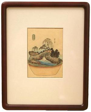 Utagawa Yoshishigeによる浮世絵「Bonkei (tray landscape)」