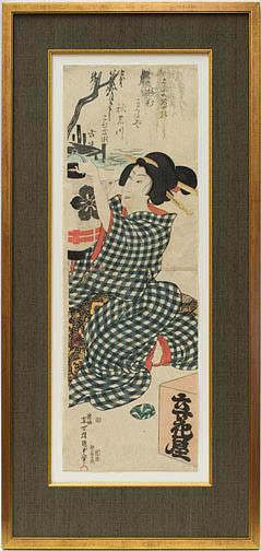 Utagawa Kunisada II: Beautiful Woman with Lantern - Robyn Buntin of Honolulu