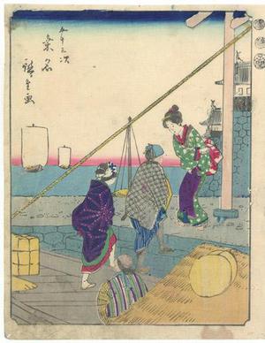 Japanese Print "Kuwana" by Suzuki Hiroshige (Hiroshige)