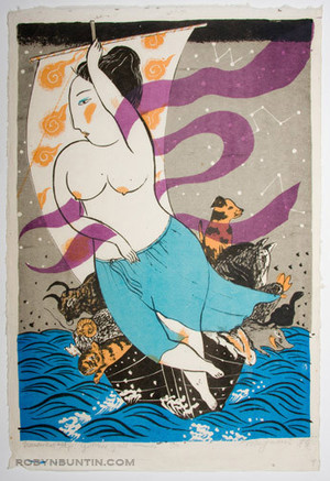 Oda Mayumi: Treasure Ship, Goddess of all Animals (4/50) - Robyn Buntin of Honolulu