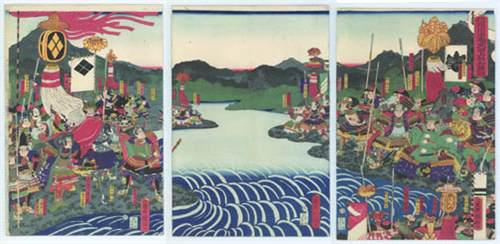 Utagawa Kunitsuna: Battle of Kawanakajima - Robyn Buntin of Honolulu