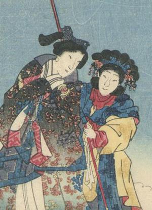 日本版画 "Tale of Genji, Chapter 41" 由 Utagawa Kunisada II, 二代歌川国貞 (Utagawa Kunisada II) 创作