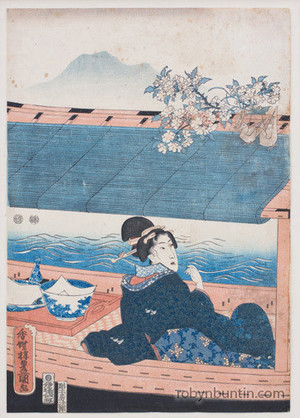 Japanese Print "Hazy Spring Day" by Utagawa Kunisada, 歌川国貞 (Utagawa Kunisada)