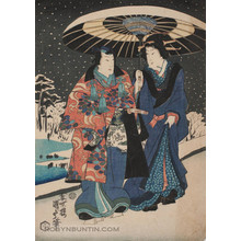 二代歌川国貞: A Couple in the Snow - Robyn Buntin of Honolulu