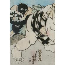 Japanese Print "Kidomaru and Momotaro at Sumo" by Utagawa Kunisada, 歌川国貞 (Utagawa Kunisada)