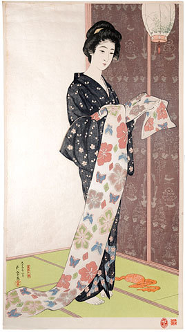 Hashiguchi Goyo: Young Woman in Summer Kimono (natsu yosoi no musume ...