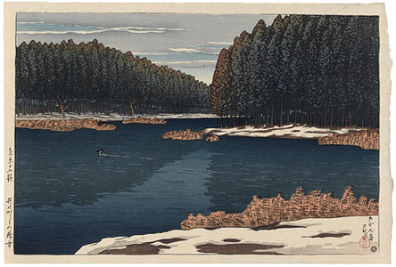 Kawase Hasui: Twelve Scenes of Tokyo: Lingering Snow at Inokashira Park (Tokyo Junikkei: Inokashira no Zansetsu) - Scholten Japanese Art