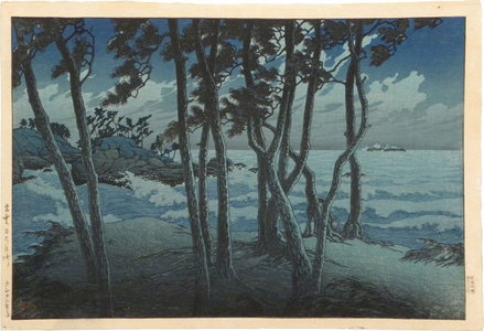 川瀬巴水: Souvenirs of Travel, Third Series: Hinomisaki, Izumo (Tabi miyage dai sanshu: Izumo Hinomisaki) - Scholten Japanese Art