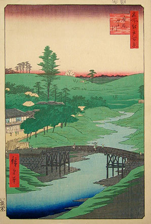 歌川広重: One Hundred Famous Views of Edo: Furu River, Hiroo (Meisho Edo hyakkei: Hiroo, Furukawa) - Scholten Japanese Art