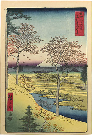 Utagawa Hiroshige: Thirty-Six Views of Mt. Fuji: The Hill at Meguro (Fuji Sanjurokkei: Meguro) - Scholten Japanese Art
