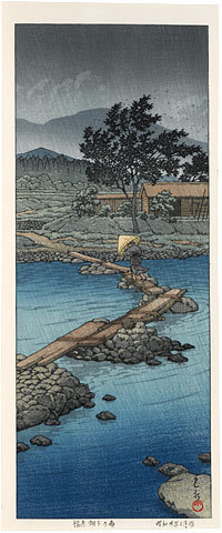 Kawase Hasui: Rain at Shiobara Hataori (Shiobara Hataori no Ume) - Scholten Japanese Art