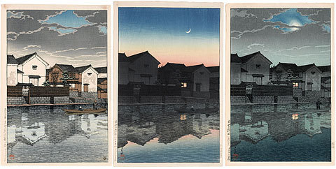 川瀬巴水: Souvenirs of Travel, Third Series: Matsue in Izumo (Tabi miyage dai sanshu: Izumo Matsue) - Scholten Japanese Art