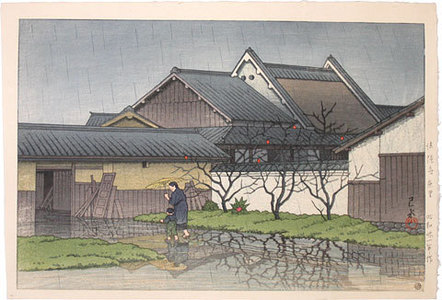 Kawase Hasui, 川瀬巴水 (Kawase Hasui)による浮世絵「Eastern Hamlet, Horyuji Temple (Horyuji higashi sato)」