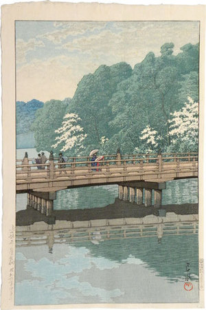 川瀬巴水: Benkei Bridge, Akasaka (Akasaka Benkeibashi) - Scholten Japanese Art