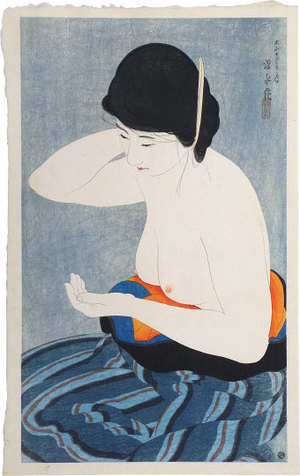 伊東深水: Twelve Images of Modern Beauties: Make-up (Shin bijin junisugata: Kesho) - Scholten Japanese Art