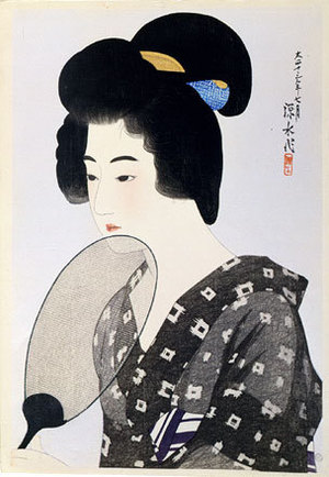 伊東深水: Hair Style of a Married Woman (Marumage) - Scholten Japanese Art