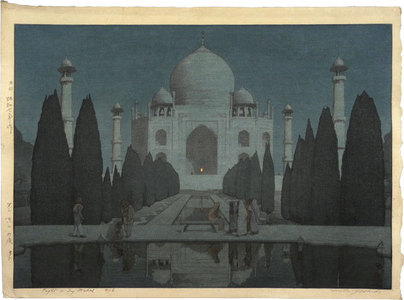 吉田博: The Taj Mahal at Night No. 6 (Taji maharu no yoru dairoku) - Scholten Japanese Art