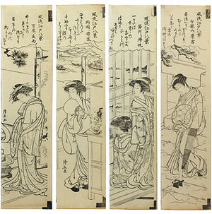 鳥居清長: Eight keyblock prints - Scholten Japanese Art