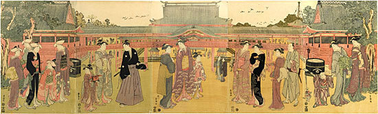 Utagawa Toyokuni I: A Temple Outing - Scholten Japanese Art