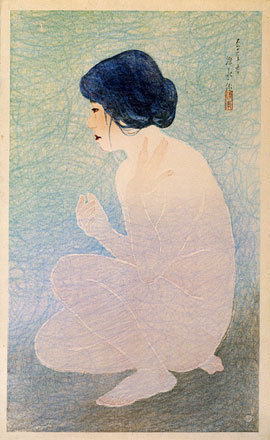 Ito Shinsui: Twelve Images of Modern Beauties: Bathing in Early Summer (Shin bijin junisugata: Shoka no yoku) - Scholten Japanese Art