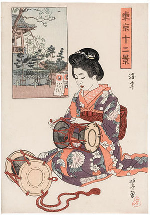 Ishii Hakutei: Twelve Views of Tokyo: Asakusa - Scholten Japanese Art