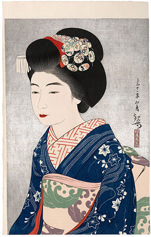 Yoshikawa Kanpo: Kanpo’s Creative Prints, First Series: The Geisha Hinazo (Kanpo Sosaku-Hanga Shu Daiishu: Hinazo) - Scholten Japanese Art