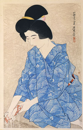 伊東深水: The First Series of Modern Beauties: After a Bath (Gendai bijinshu dai-isshu: Yoku-go) - Scholten Japanese Art