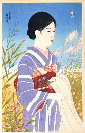 Ito Shinsui: The Second Series of Modern Beauties: Bright Autumn (Gendai bijinshu dai-nishu: Akibare) - Scholten Japanese Art