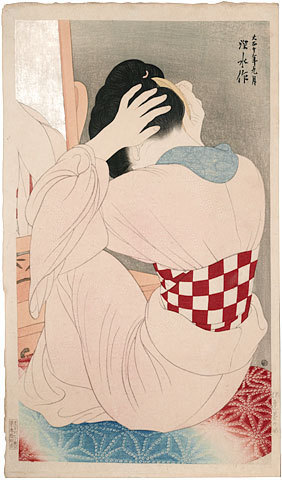 伊東深水: Woman Wearing an Under-Sash (Datemaki no Onna) - Scholten Japanese Art