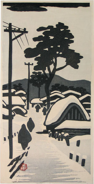 Okuyama Gihachiro: snowy landscape - Scholten Japanese Art