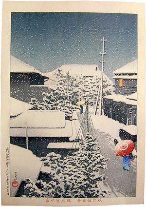 川瀬巴水: Snow at Daichi (Daichi no yuki) - Scholten Japanese Art