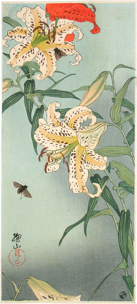 Ito Sozan: Lilies with bees - Scholten Japanese Art