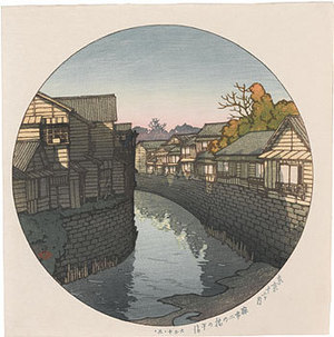 川瀬巴水: Twelve Months of Tokyo: Afternoon at Nino Bridge In Azabu (Tokyo junikagetsu: zabu Ninohashi no Gogo) - Scholten Japanese Art