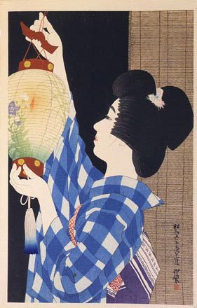伊東深水: The First Series of Modern Beauties: Gifu Paper Lantern (Gendai bijinshu dai-isshu: Gifu chochin) - Scholten Japanese Art