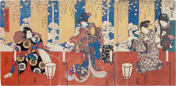 Utagawa Kunisada: A Popular Selection of Six Flowers: A Handmade Flower (Furyu rokkasen no uchi: Tsukuri-hana) - Scholten Japanese Art