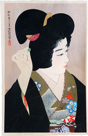 伊東深水: The Second Series of Modern Beauties: Pupil of the Eye (Gendai bijinshu dai-nishu: Hitomi) - Scholten Japanese Art