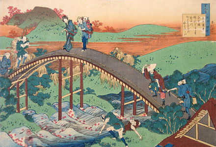 Katsushika Hokusai: The Hundred Poems [By the Hundred Poets] as Told by the Nurse: Ariwara no Narihira Ason [Rokkasen] (Hyakunin isshu uba ga etoki: Ariwara no Narihira Ason) - Scholten Japanese Art